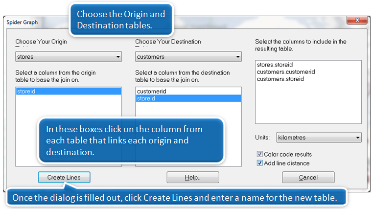 Spidergraph dialog